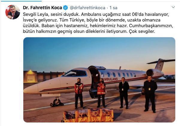 İsveçte tedavi edilmeyen Türk hasta Türkiyeye getirildi