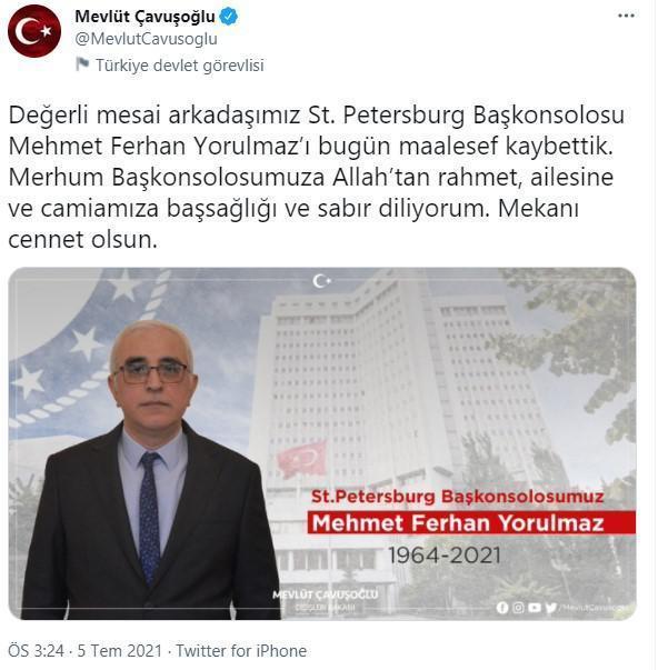 Bakan Çavuşoğlu: Başkonsolos Mehmet Ferhan Yorulmaz hayatını kaybetti